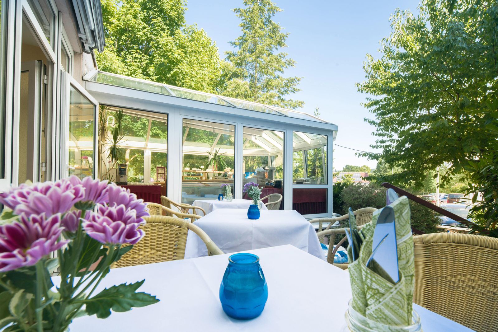 Terrasse des Michel Hotels Lohr am Main